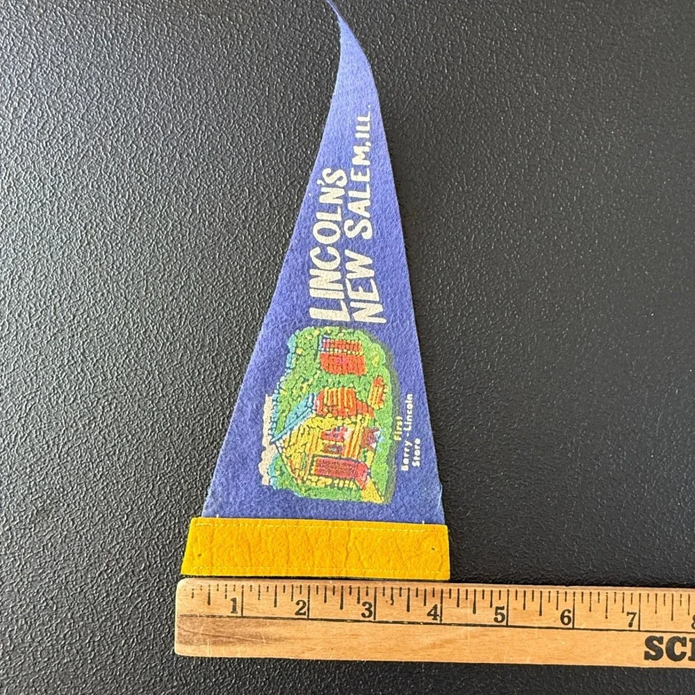 Vtg Felt Souvenir Pennant Lincoln's New Salem Illinois Land Of Lincoln Deer Park